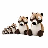 A group of plush toys of varying sizes, all resembling raccoons or similar animals, are arranged in a line against a white background. Podgląd zdjęcia produktu