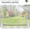 Serre en aluminium avec fondation, 185x250x195cm - blanc Voir les images du produit 3