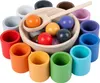 Kugeln in Tassen Montessori Spielzeug Holzsortierspiel 12 Produktbild-Vorschau 1