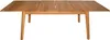 A wooden dining table shown from the front on a white background. Produktbild-Vorschau