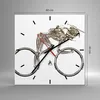 Wanduhr - Quadrat - Glasuhr - Fahrrad Roboter Modern - Produktbild-Vorschau 3