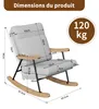 Nowoczesne krzesło bujane z drewnianą konstrukcją i grubym Podgląd zdjęcia produktu 3