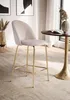 FineBuy Set da 2 sgabelli da bar in velluto beige con gambe Anteprima dell’immagine prodotto 2