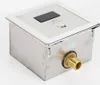 A stainless steel automatic toilet flush valve with an infrared sensor. Náhled obrázku produktu