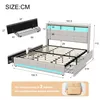 INONEFT Polsterbett 180x200cm mit 4 Schubladen, Jugendbett Produktbild-Vorschau 6