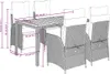 The Living Store 5-tlg. Garten-Essgruppe mit Kissen Schwarz Produktbild-Vorschau 7