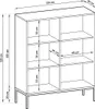 BETTSO Hoche Geriffelt Kommode 2 Türen Highboard Goldgriffe Produktbild-Vorschau 7