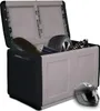 An open storage box with various items inside, including a tire and a helmet next to it. Produktbild-Vorschau