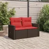 vidaXL Gartensofa mit Kissen 2-Sitzer Braun Poly Rattan Produktbild-Vorschau 3