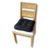 A dark gray seat cushion is placed on a light wood chair with a white seat base. Produktbild-Vorschau