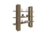 A wooden bookshelf with decorative items on it, set against a white background. Anteprima dell’immagine prodotto