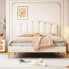 Gepolstertes Doppelbett in Samt – 140 x 200 cm – Produktbild-Vorschau 2