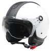 Casco jet CMX - casco scooter Pepper bianco lucido + pelle Anteprima dell’immagine prodotto 2
