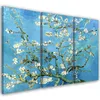 Trittico su tela fiori - blu 120x80 cm Feeby blu quadro da Anteprima dell’immagine prodotto 1