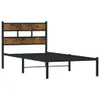 vidaXL Metallbett ohne Matratze Räuchereiche 90x190 cm Produktbild-Vorschau 3