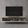 doporro Mobile Porta TV Sospeso 200 cm con 2 Ante Marrone Anteprima dell’immagine prodotto 3