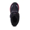 A top-down view of a single blue and pink winter boot. Produktbild-Vorschau