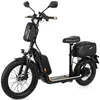 A black electric scooter is shown against a white background. Produktbild-Vorschau