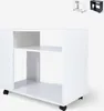 Mobile da ufficio su ruote con 2 ripiani Wick - Bianco Anteprima dell’immagine prodotto 4