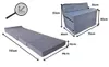 The image shows a foldable mattress in its folded and unfolded states, with dimensions indicated by measurement lines and numbers. Náhled obrázku produktu