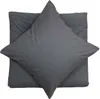4 tlg Uni Bettwäsche 135x200 Anthrazit Einfarbig Renforce Produktbild-Vorschau 2