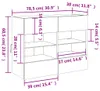 vidaXL TV-Wandschrank mit LED-Leuchten Schwarz 78,5x30x60,5 Produktbild-Vorschau 8