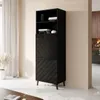 Vitrine Hochvitrine Beistellschrank ABETO 60 schwarz 60 x Produktbild-Vorschau 1