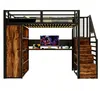 Metaal hoogslaper 90 x 200 cm met kledingkast, opbergtrap, Productafbeelding-voorbeeld 10