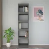 vidaXL Boekenkast/Roomdivider, grijs, 40x35x167 cm, massief Productafbeelding-voorbeeld 3
