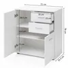 FineBuy Komoda biela s dvierkami a zásuvkami 71 x 78 x 35,5 Náhľad obrázku produktu 3
