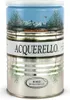 A tin of Acquerello Carnaroli rice with a landscape illustration on the top half. Produktbild-Vorschau