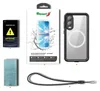A flat lay of a phone case and its packaging, along with accessories. Anteprima dell’immagine prodotto
