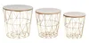 Metalltisch 3er Set Beistelltisch 3tlg Metall Gold Natur Produktbild-Vorschau 6