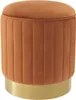 Casa Padrino Hocker Orange / Messing Ø 40 x H. 45 cm - Produktbild-Vorschau 1