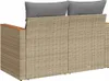 vidaXL Gartensofa mit Kissen 2-Sitzer Beige Poly Rattan Produktbild-Vorschau 6