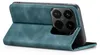 A teal flip case for a smartphone is shown open, revealing the phone's camera module. Produktbild-Vorschau