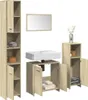 vidaXL 4-tlg. Badmöbel-Set Sonoma-Eiche Holzwerkstoff Produktbild-Vorschau 2