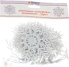 A package of white snowflake ornaments with silver tinsel. Náhled obrázku produktu