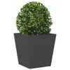 vidaXL Pflanzkübel 2 Stk. Schwarz 40x40x40 cm Stahl Produktbild-Vorschau 4