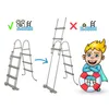 An illustration showing how to assemble a ladder for a pool, with a boy holding a lifebuoy. Anteprima dell’immagine prodotto