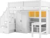 Hochbett 90x200 cm mit Schreibtisch, Kleiderschrank, Regal, Produktbild-Vorschau 11