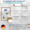 A product image with descriptive text and diagrams highlighting features of a photo frame. Produktbild-Vorschau