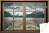 MuchoWow® Poster Aussicht - Wasser - Berge 60x40 cm - Produktbild-Vorschau 1