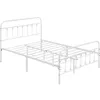 A white metal bed frame with a slatted base, shown from a side angle against a white background. Produktbild-Vorschau