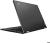 A black Lenovo ThinkPad laptop is shown from a diagonal, rear-facing angle, with its lid open. Produktbild-Vorschau