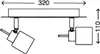 A technical drawing of a ceiling spotlight with dimension lines. Anteprima dell’immagine prodotto