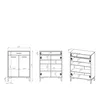 Technical drawings of a shoe cabinet with dimensions. Náhled obrázku produktu