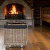 Großer Rollkorb mit Griffen aus grauem Natur-Rattan, Produktbild-Vorschau 2