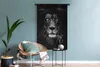 MuchoWow® Wandteppich Wandbehang Tier - Porträt - Schwarz - Produktbild-Vorschau 5