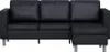 vidaXL L-förmiges Sofa 3-Sitzer Kunstleder Schwarz Produktbild-Vorschau 3